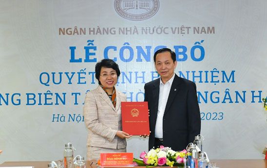 Bà Hoàng Thanh Nhàn được bổ nhiệm giữ chức Tổng biên tập Thời báo Ngân hàng