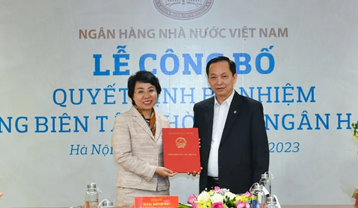Bà Hoàng Thanh Nhàn được bổ nhiệm giữ chức Tổng biên tập Thời báo Ngân hàng