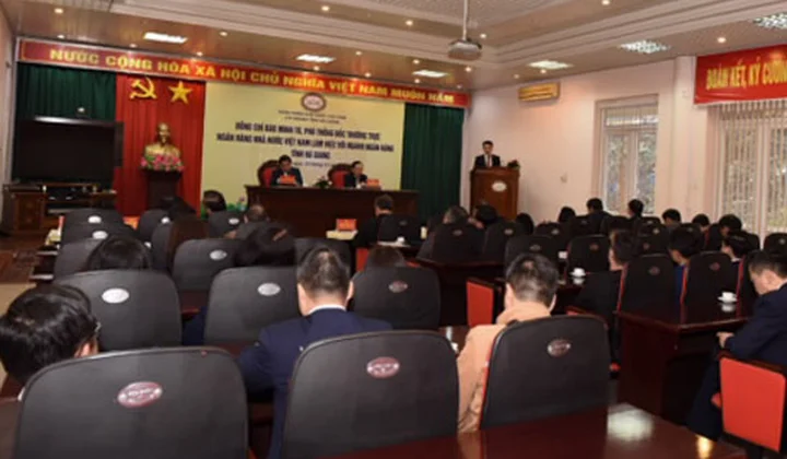 Phó Thống đốc thường trực Đào Minh Tú làm việc với hệ thống Ngân hàng trên địa bàn tỉnh Hà Giang
