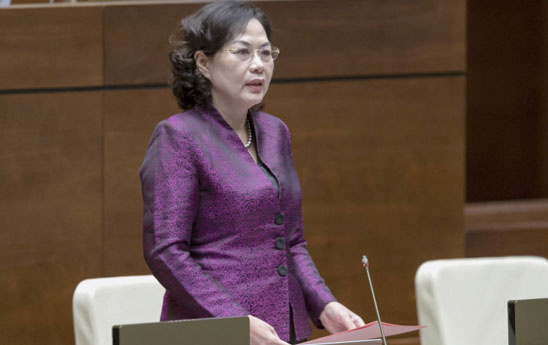 Thống đốc Nguyễn Thị Hồng phát biểu giải trình, làm rõ một số nội dung về dự thảo Luật Phòng, chống rửa tiền (sửa đổi)