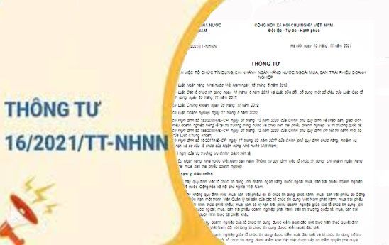 Thông tư 16/2021/TT-NHNN quy định việc tổ chức tín dụng, chi nhánh ngân hàng nước ngoài mua, bán trái phiếu doanh nghiệp