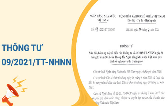 Thông tư số 09/2021/TT-NHNN sửa đổi, bổ sung một số điều của Thông tư số 42/2015/TT-NHNN