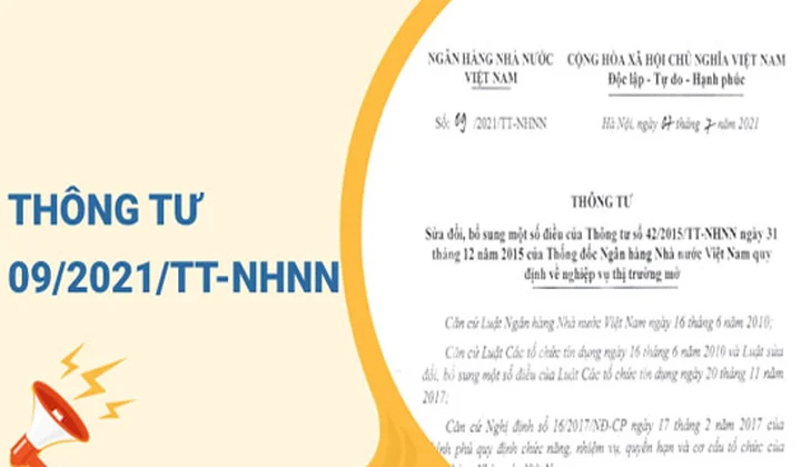 Thông tư số 09/2021/TT-NHNN sửa đổi, bổ sung một số điều của Thông tư số 42/2015/TT-NHNN