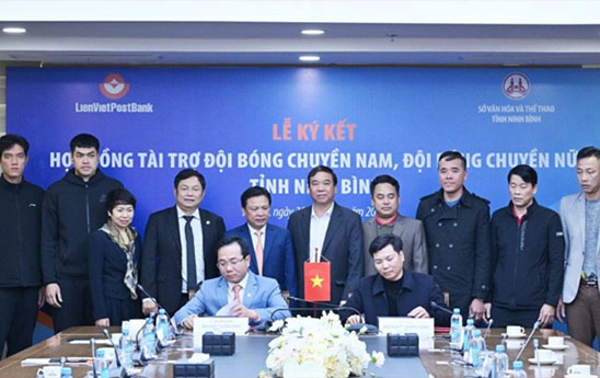 LienVietPostBank tài trợ cho 2 đội bóng chuyền Nam và Nữ Ninh Bình