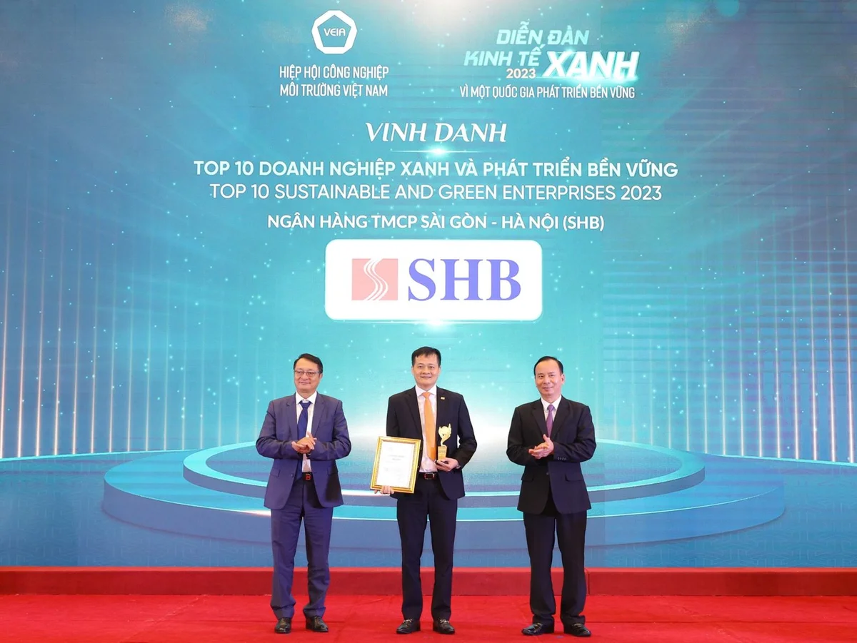 Ngân hàng SHB được vinh danh Top 10 Doanh nghiệp xanh và phát triển bền vững