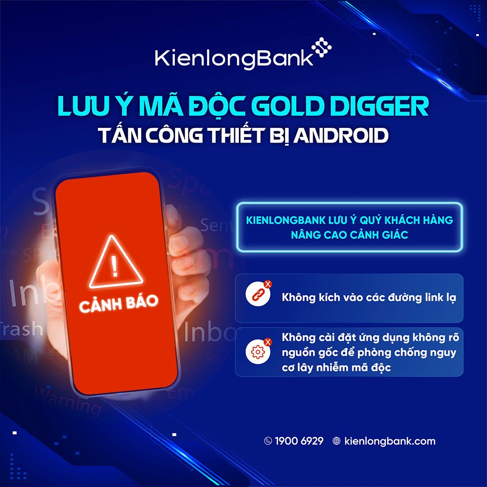 KienlongBank khuyến cáo khách hàng cảnh giác với mã độc mới