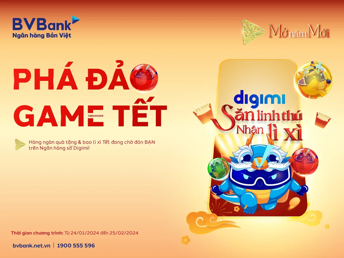 “Săn linh thú - nhận lì xì” trên Ngân hàng số Digimi