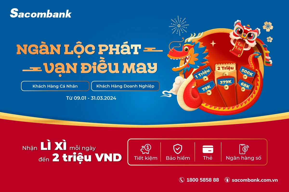 Sacombank tri ân khách hàng dịp Tết Nguyên đán 2024