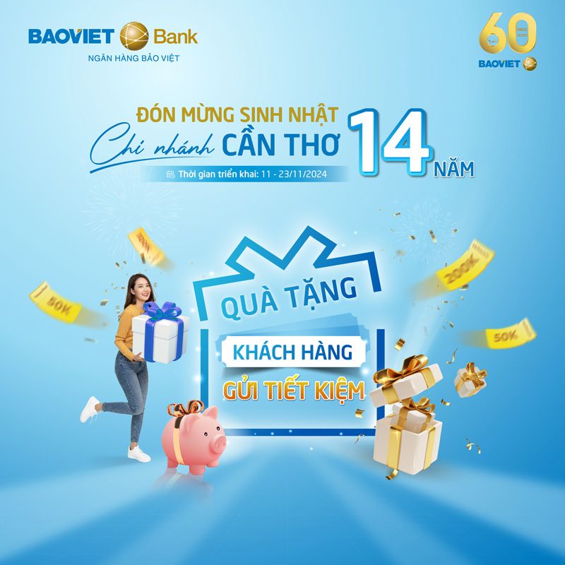 BAOVIET Bank Cần Thơ tặng quà khách hàng gửi tiết kiệm