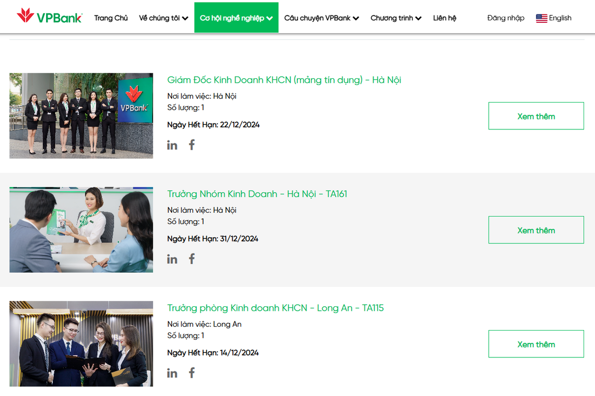 VPBank tuyển dụng