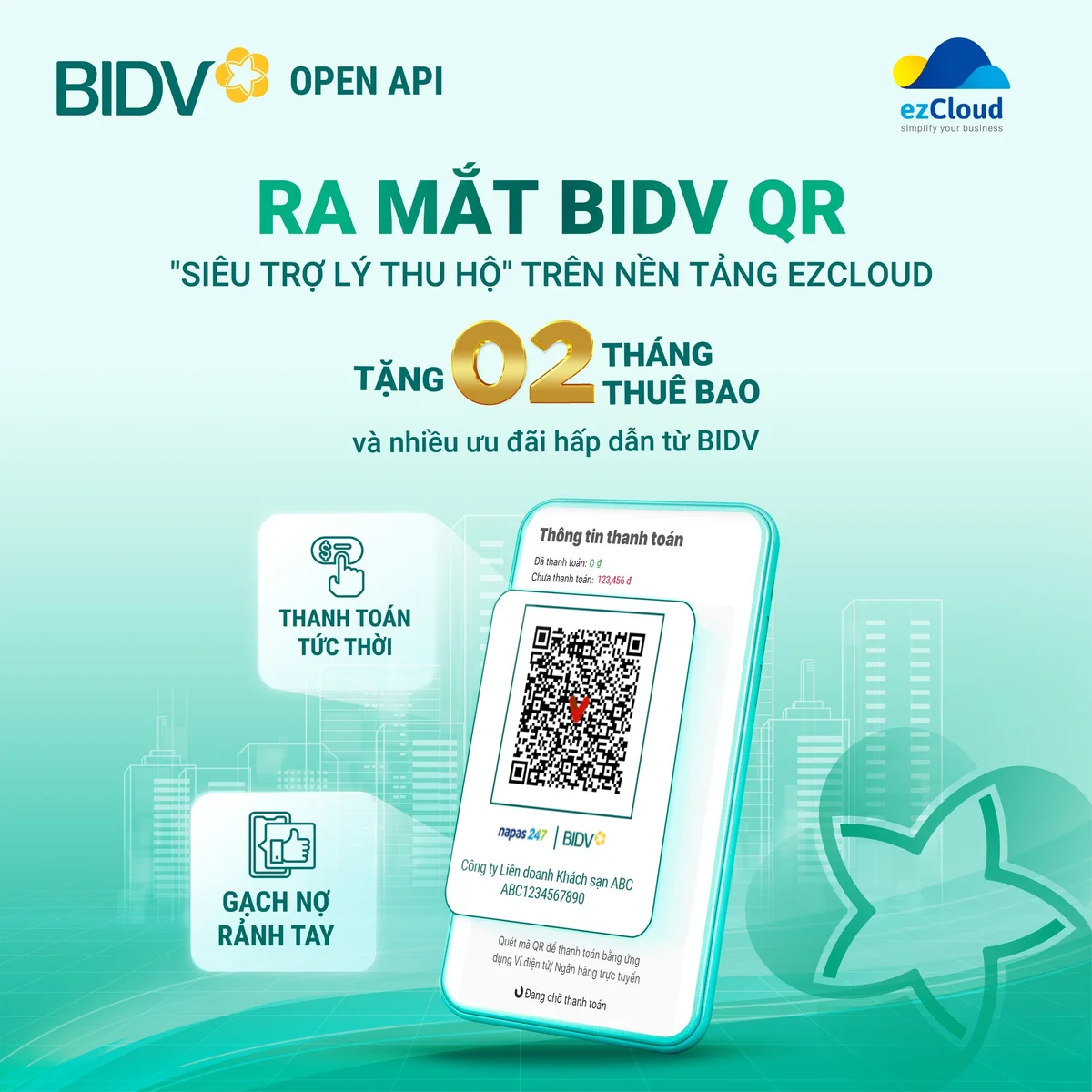 BIDV ra mắt dịch vụ thu hộ qua QR trên ezCloud - BIDV QR