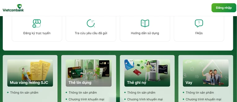 Mua vàng online từ Vietcombank