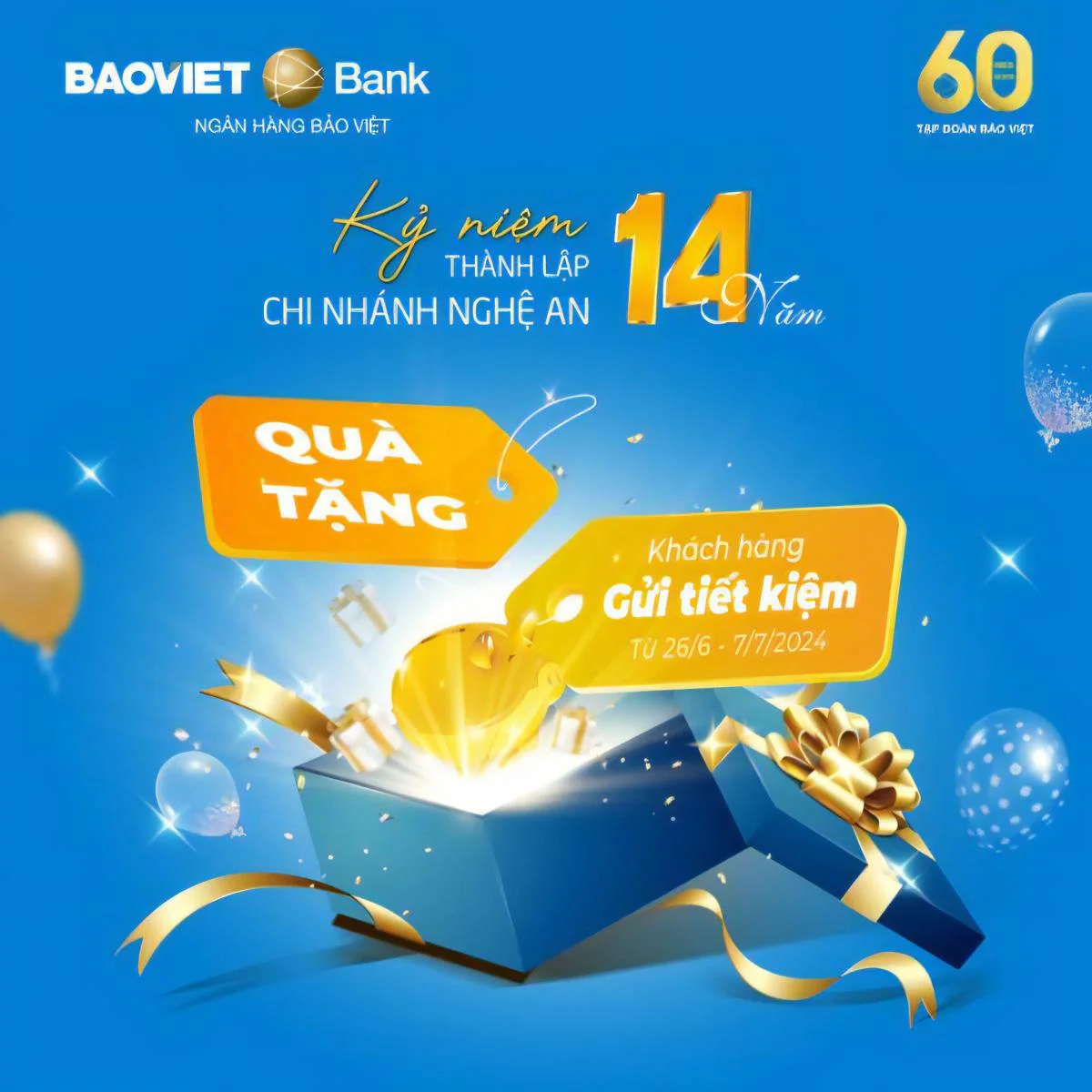 BAOVIET Bank Nghệ An tặng quà khách hàng gửi tiết kiệm