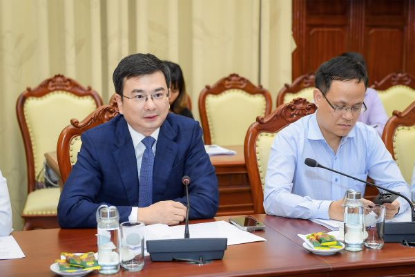 Phó Thống đốc Phạm Thanh Hà phát biểu tại buổi tiếp