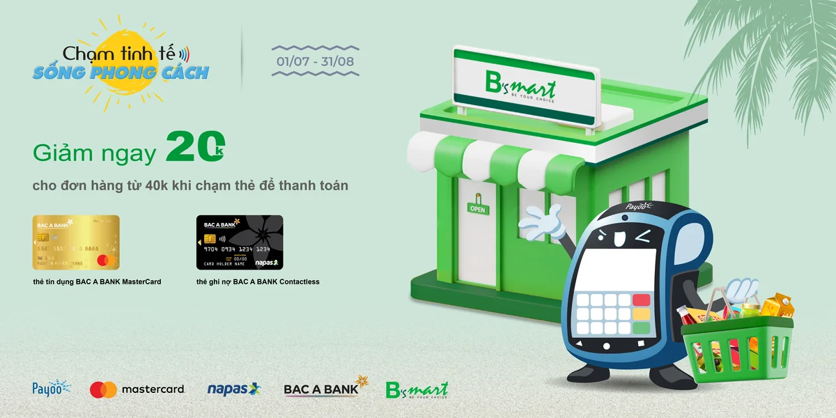 Ưu đãi chủ thẻ Bac A Bank tại B's Mart