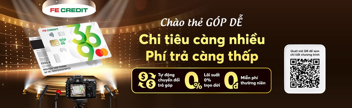 thẻ tín dụng quốc tế FE CREDIT MasterCard Góp dễ