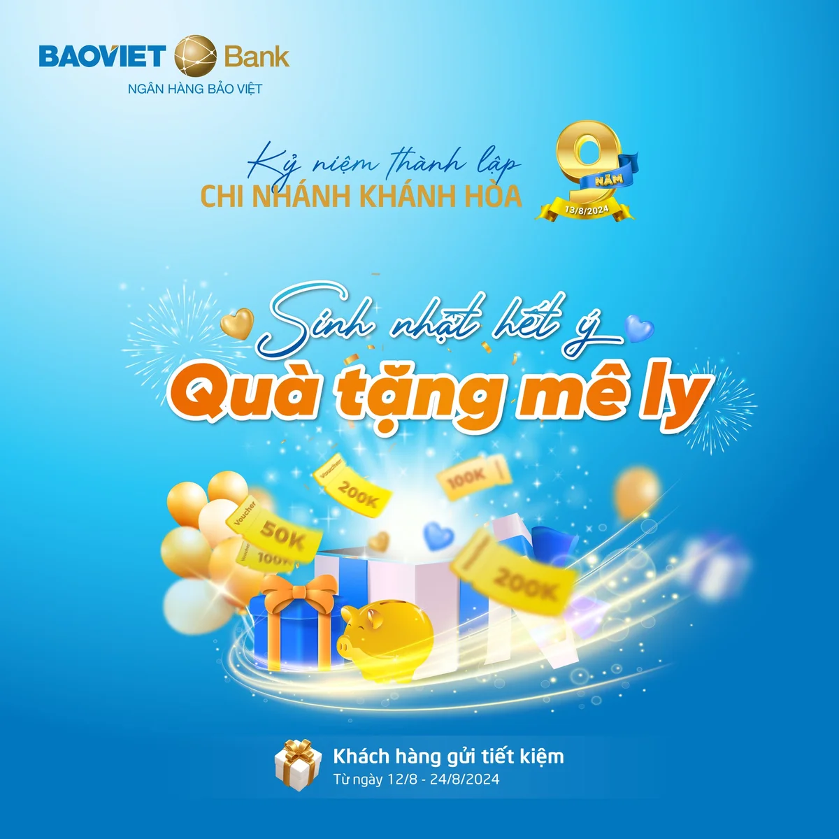 BAOVIET Bank Khánh Hòa tặng quà khách hàng gửi tiết kiệm