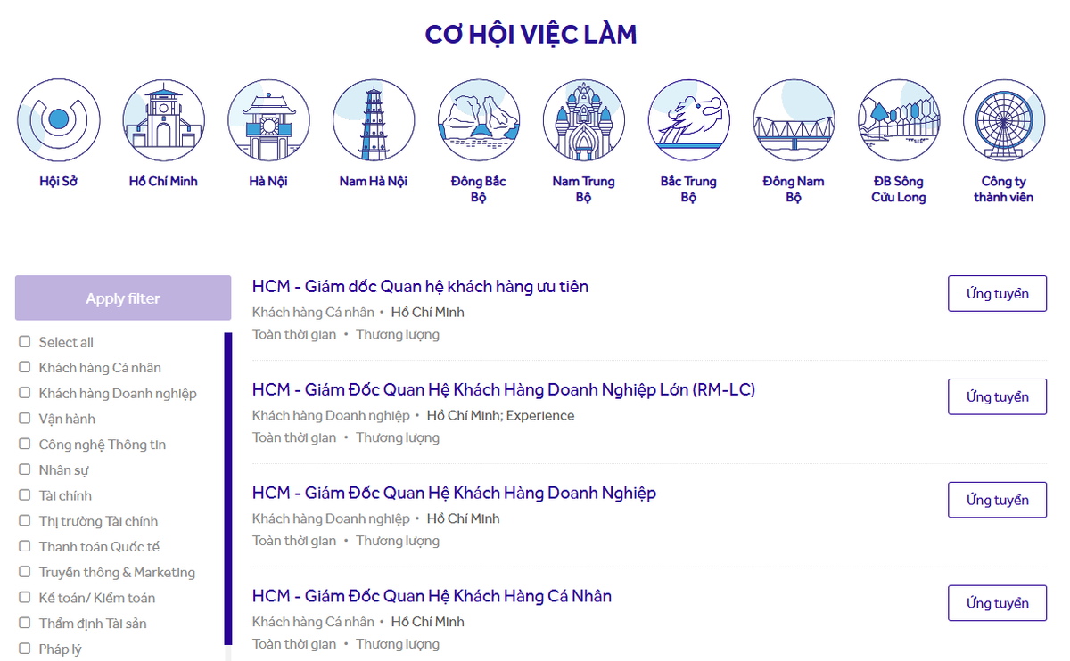 ACB tuyển dụng nhiều vị trí nhân sự cấp cao năm 2025