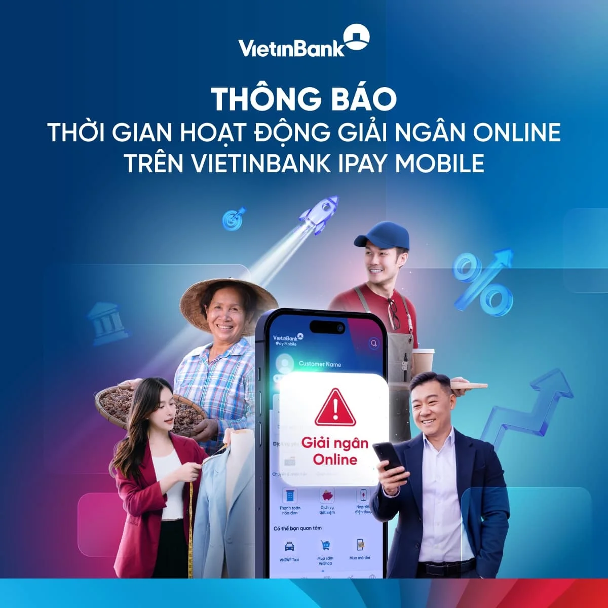 Vietinbank (CTG) thông báo lịch giải ngân online dịp Tết Nguyên đán