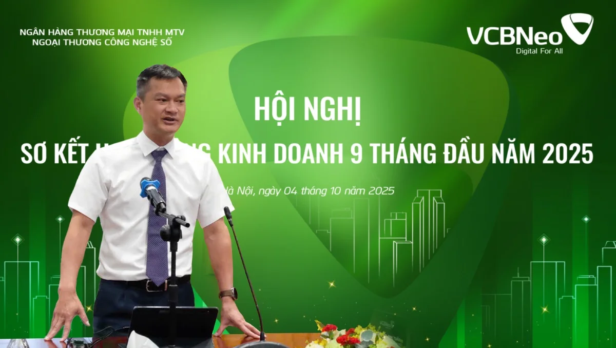Ông Nguyễn Anh Tuấn – Thành viên HĐTV kiêm Tổng Giám đốc VCBNeo phát biểu tại Hội nghị