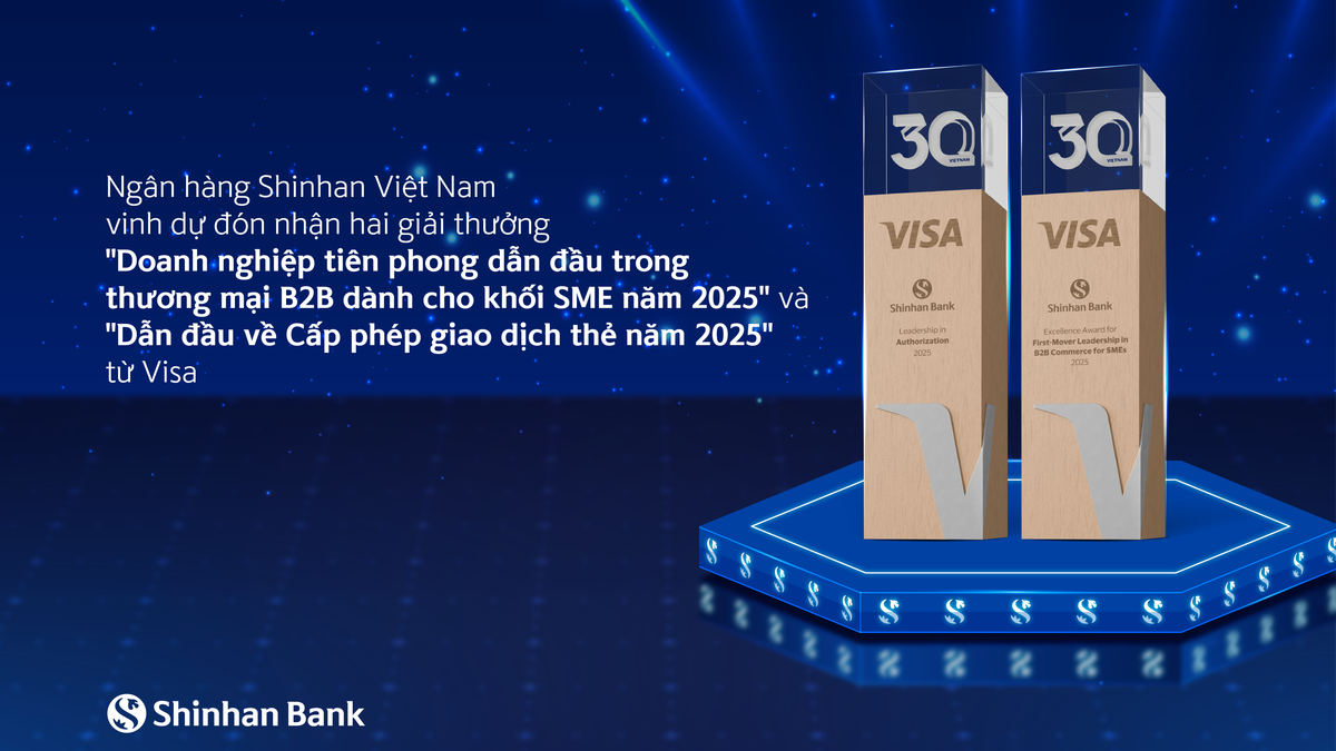 Ngân hàng Shinhan Việt Nam vinh dự đón nhận hai giải thưởng từ Visa – khẳng định vị thế dẫn đầu trong phát triển sản phẩm doanh nghiệp