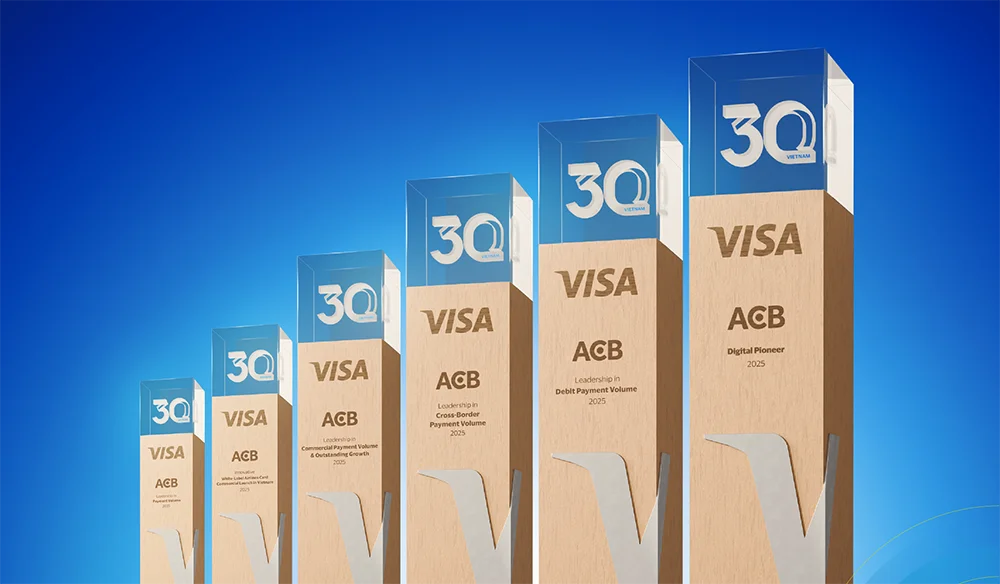 ACB tiếp tục dẫn đầu thị phần thẻ VISA 2025 và bước nhảy sáng tạo về thanh toán số