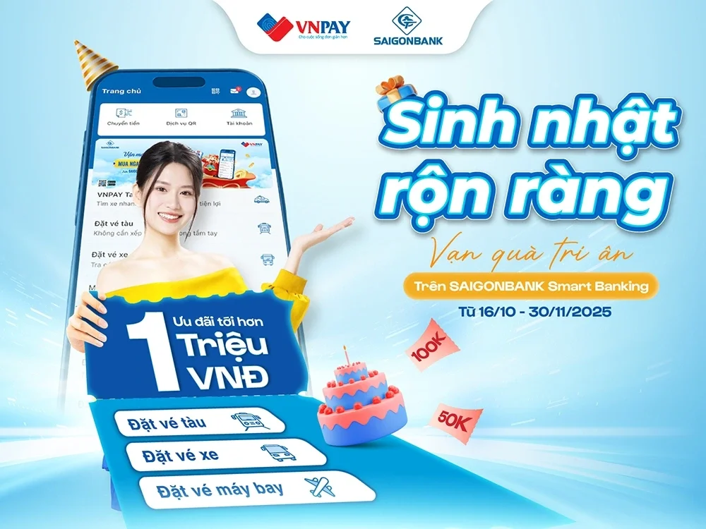 “Bắt tay” cùng fintech, SAIGONBANK tung loạt ưu đãi tiền “triệu” tri ân sinh nhật