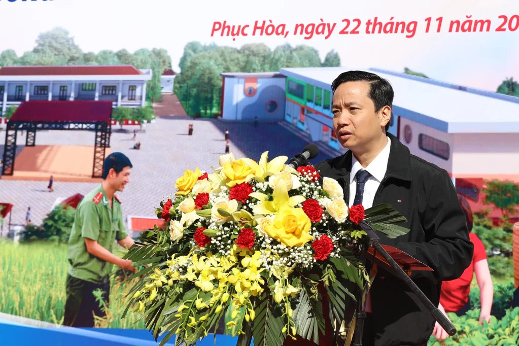 Ông Lê Hải Hòa - Phó Bí thư Tỉnh ủy, Chủ tịch UBND tỉnh Cao Bằng phát biểu tại buổi lễ