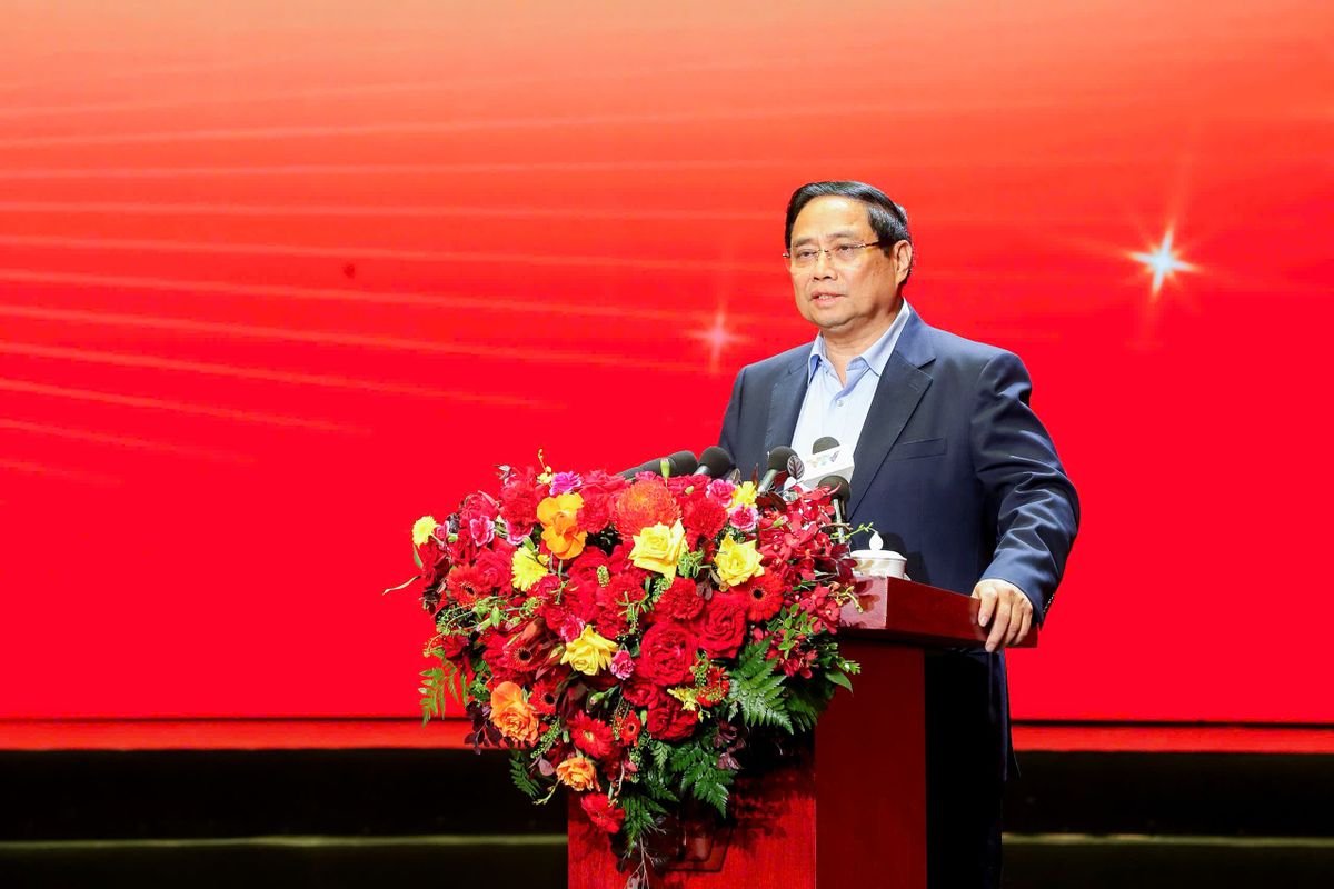 Đồng chí Phạm Minh Chính - Ủy viên Bộ Chính trị, Thủ tướng Chính phủ, Chủ tịch Hội đồng Thi đua - Khen thưởng Trung ương tham dự và chỉ đạo Đại hội