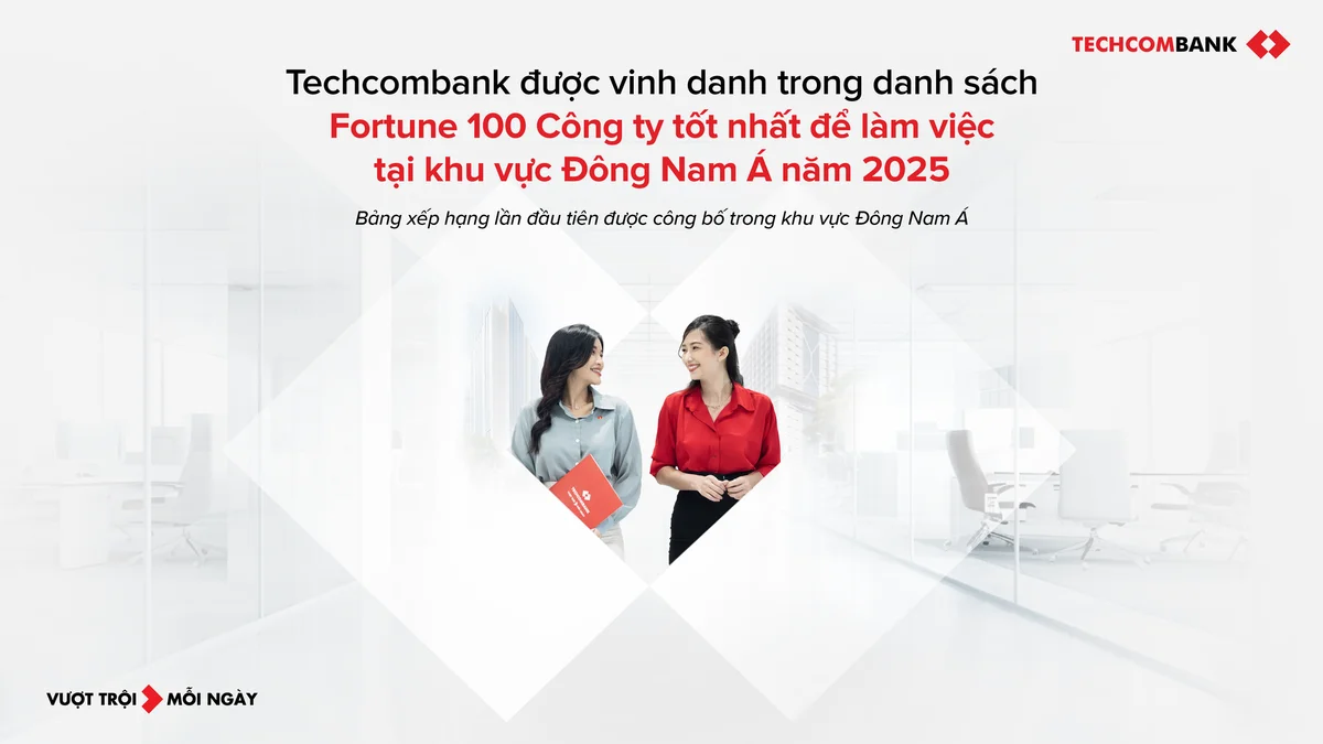Techcombank lọt top 100 nơi làm việc tốt nhất Đông Nam Á