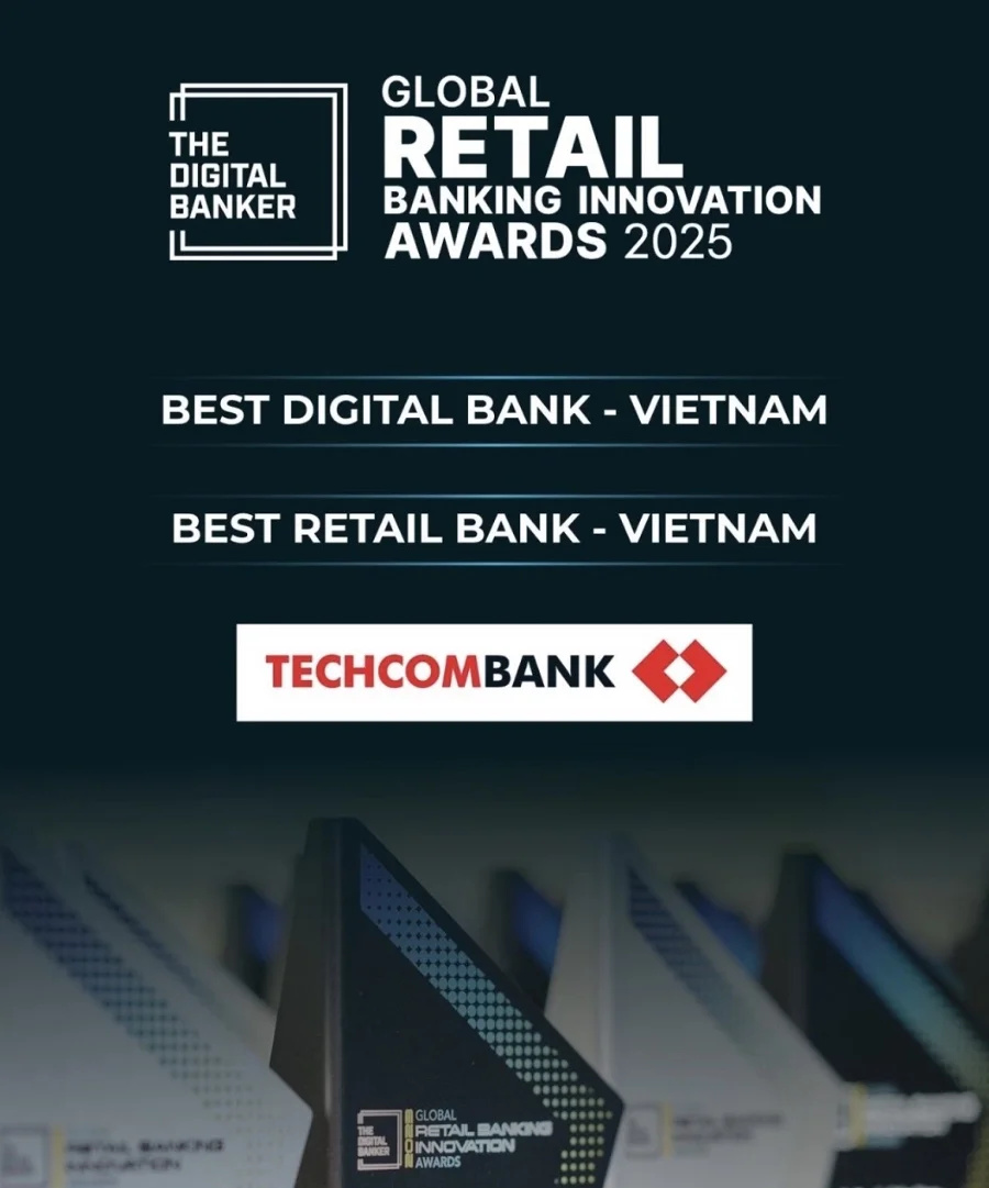 Techcombank ba năm liên tiếp được The Digital Banker vinh danh “Ngân hàng số tốt nhất Việt Nam”.