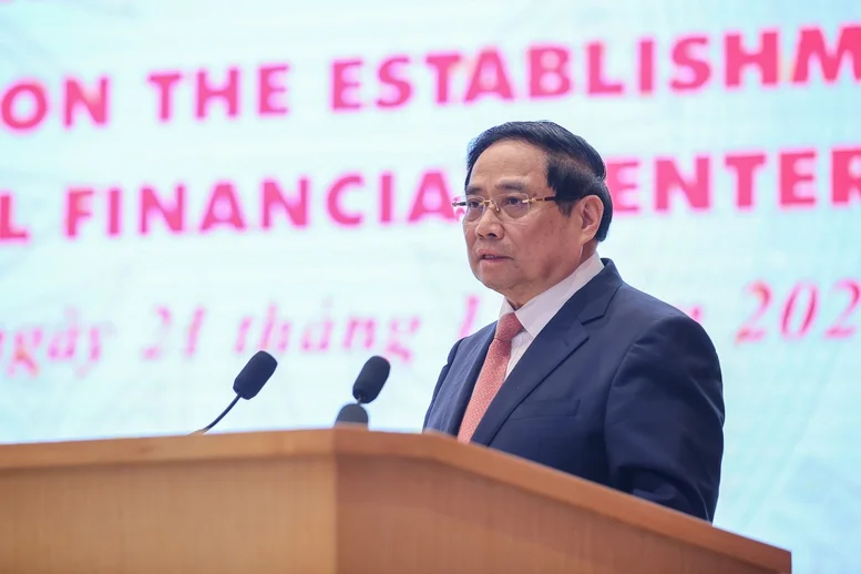 Thủ tướng Phạm Minh Chính phát biểu tại hội nghị - Ảnh: VGP/Nhật Bắc