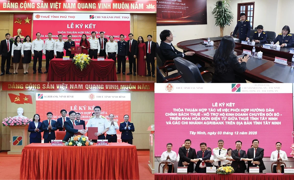 Các chi nhánh Agribank tổ chức ký kết Thỏa thuận hợp tác với Thuế các tỉnh, thành phố