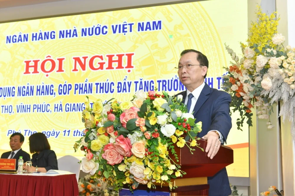 Phó Thống đốc Thường trực NHNN Đào Minh Tú phát biểu chỉ đạo tại buổi làm việc