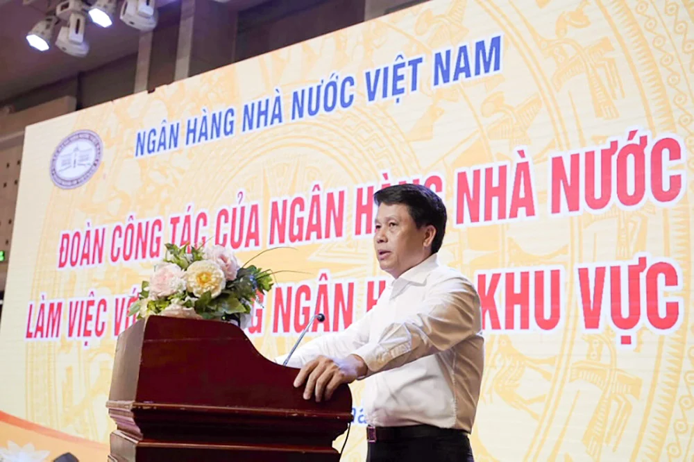 Phó Thống đốc Ngân hàng Nhà nước Phạm Tiến Dũng phát biểu chỉ đạo tại buổi làm việc