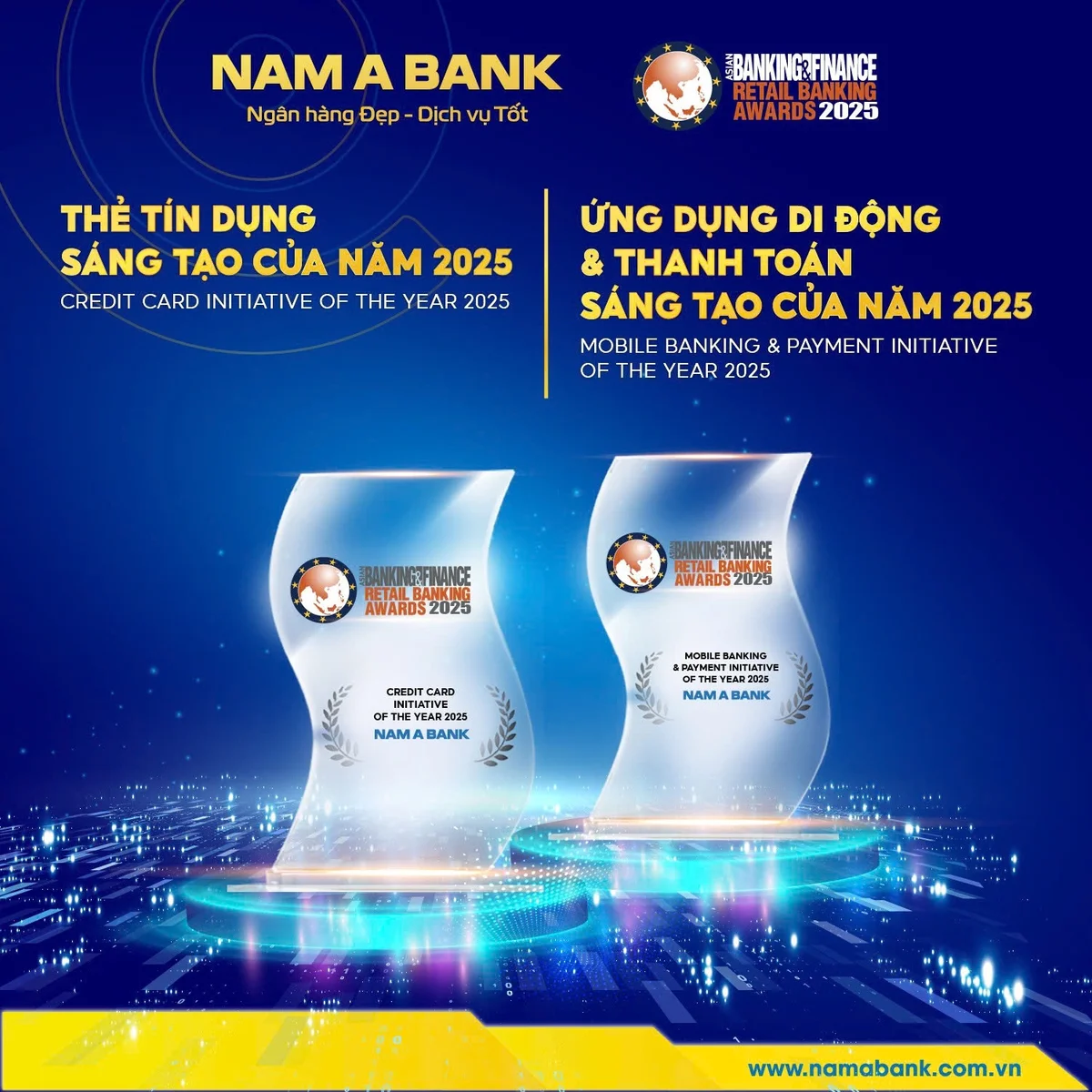 Nam A Bank tiếp tục nhận nhiều giải thưởng từ Tạp chí Asian Banking & Finance