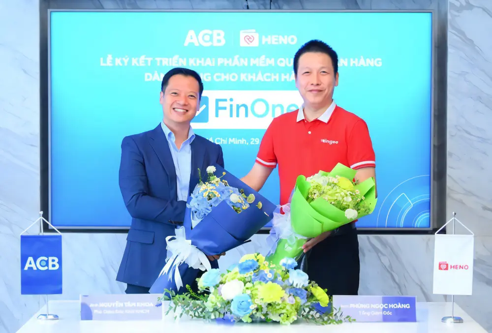 Lễ ký kết triển khai phần mềm bán hàng giữa ACB và HENO