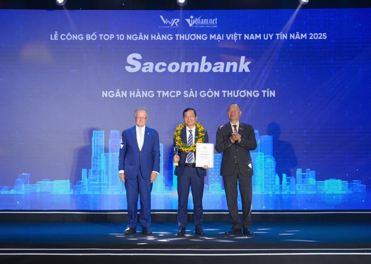 Sacombank vào Top 10 Ngân hàng Thương mại Việt Nam uy tín 2025