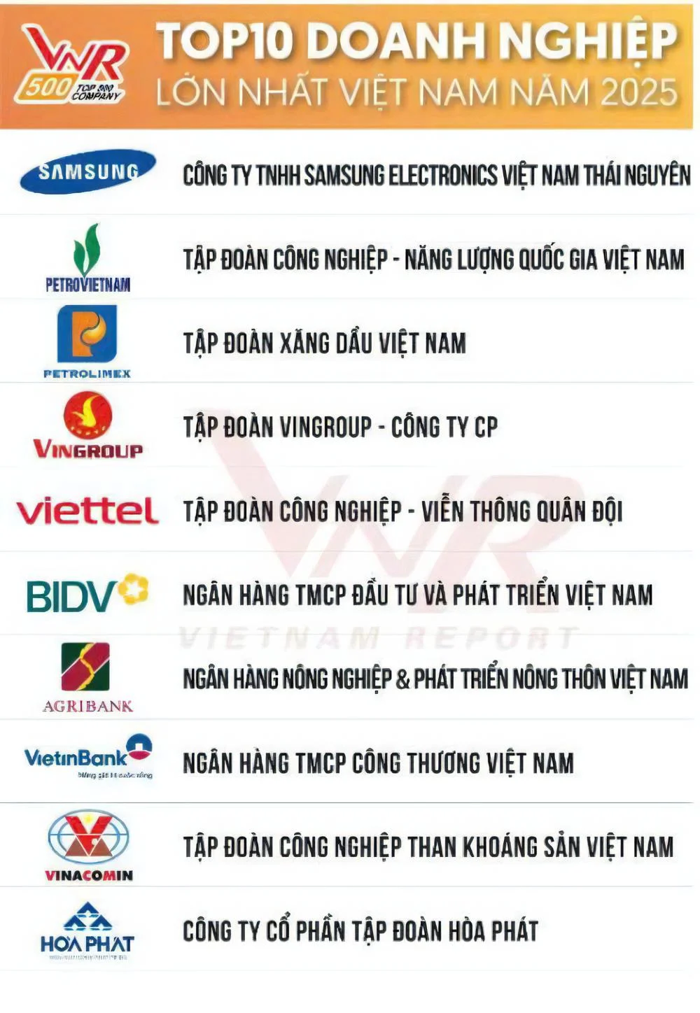 Agribank - TOP10 Doanh nghiệp lớn nhất Việt Nam năm 2025