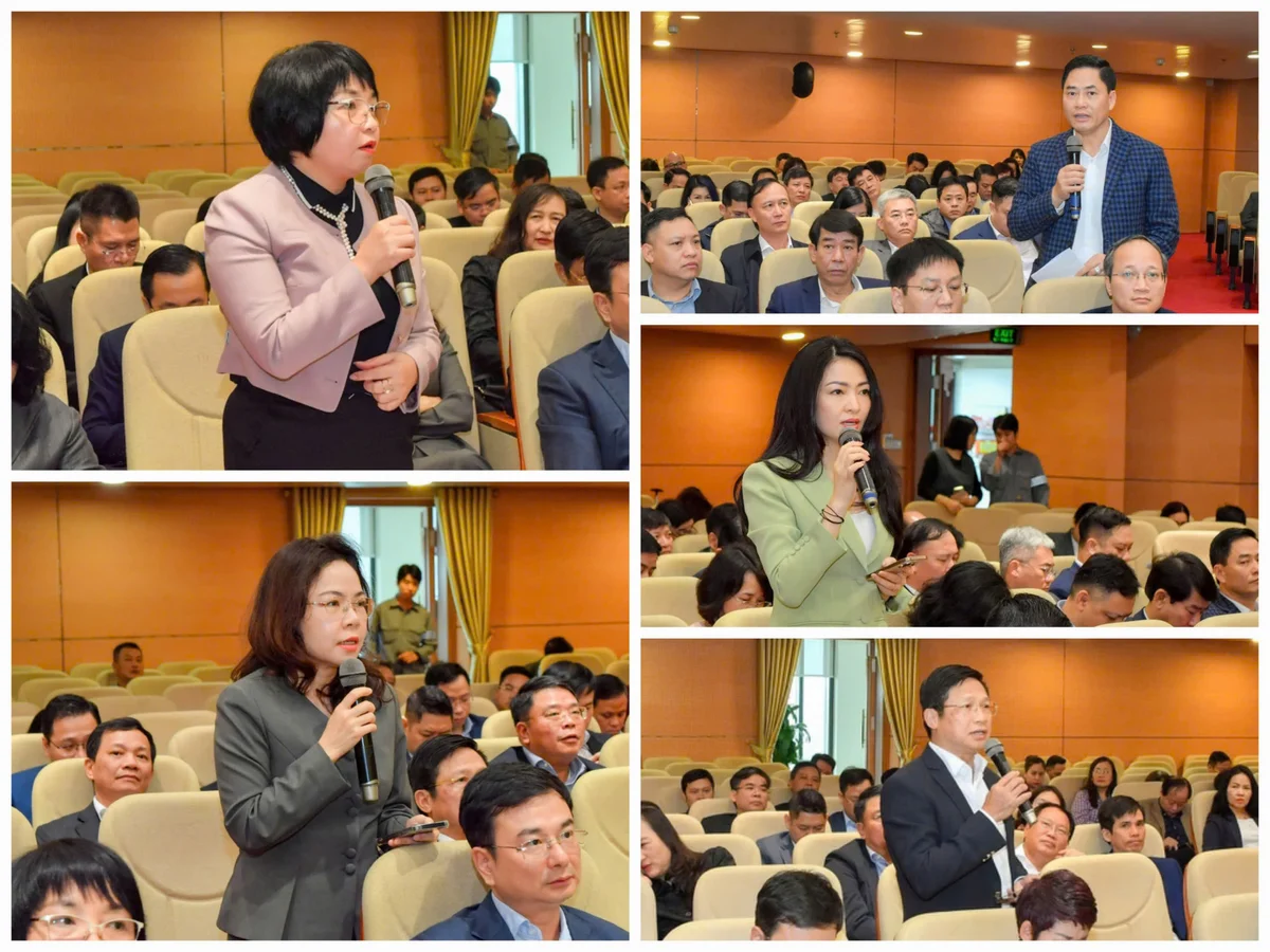 Các cử tri phát biểu ý kiến đối với nhân sự được giới thiệu tại Ngân ứng cử Đại biểu Quốc hội khóa XVI.
