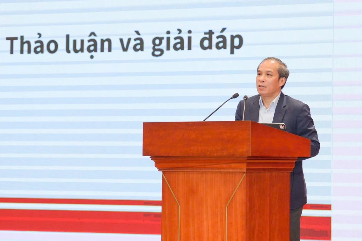 Phó Thống đốc Thường trực NHNN Đoàn Thái Sơn phát biểu tại Hội nghị
