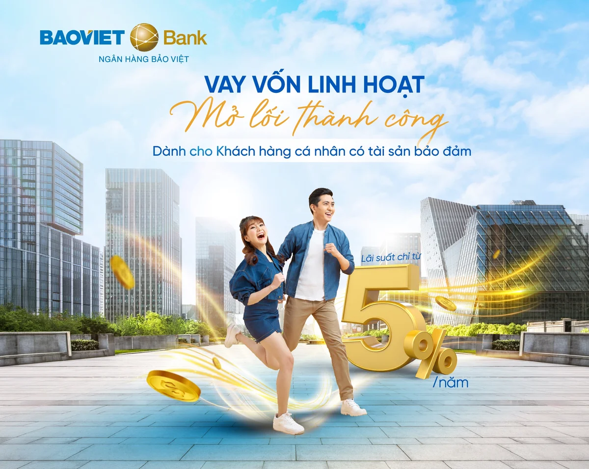 BAOVIET Bank cho vay ưu đãi với lãi suất từ 5%/năm