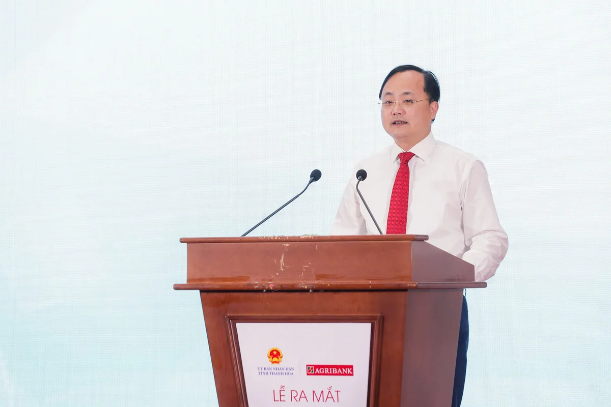 Đồng chí Tô Huy Vũ – Chủ tịch Hội đồng Thành viên Agribank phát biểu tại buổi lễ