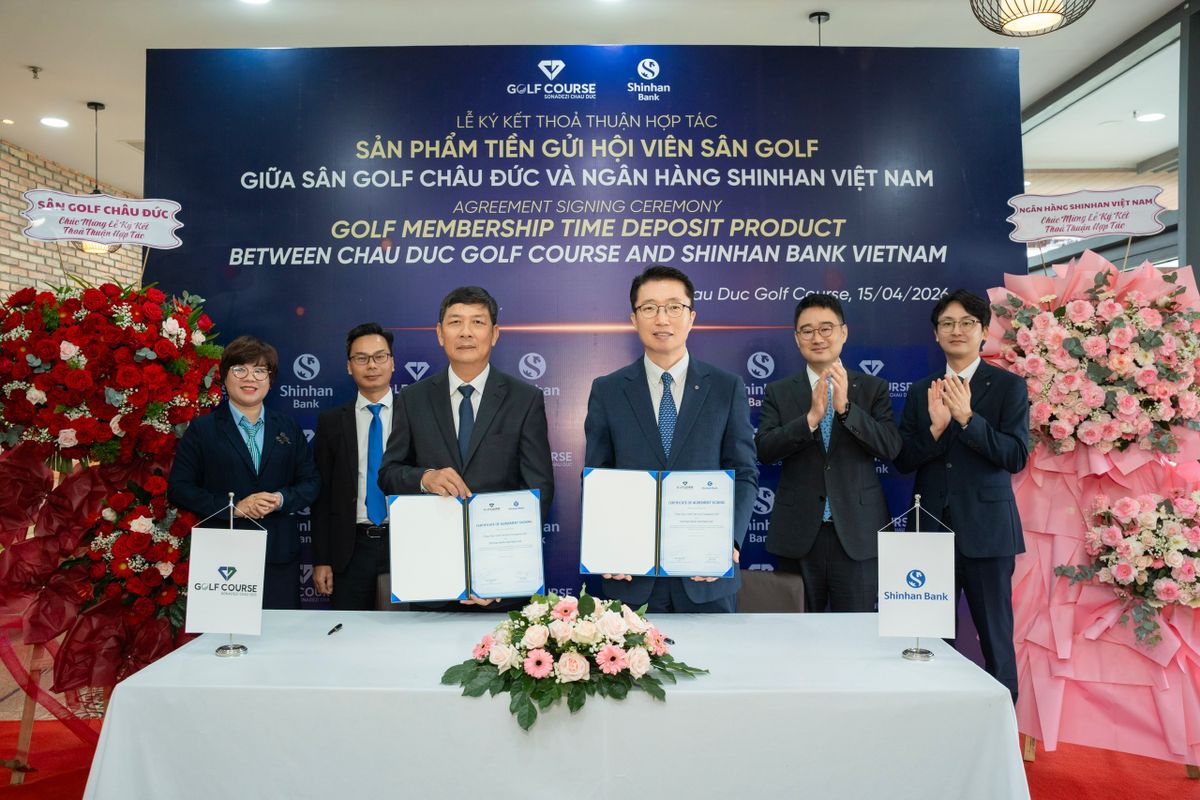 Ngân hàng Shinhan Việt Nam và Công ty Golf Châu Đức ký kết hợp tác, ra mắt sản phẩm tiền gửi hội viên sân golf