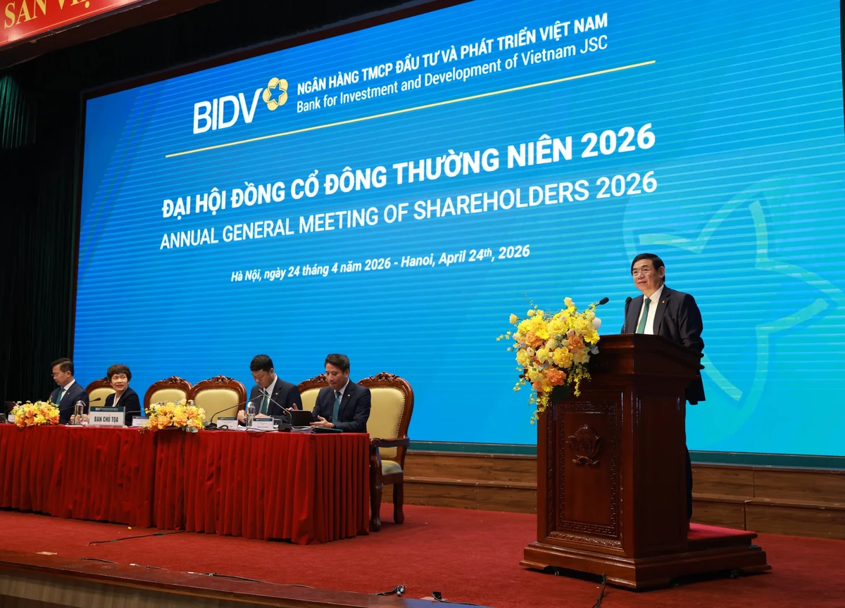 Ông Phan Đức Tú - Chủ tịch HĐQT BIDV - phát biểu tại Đại hội