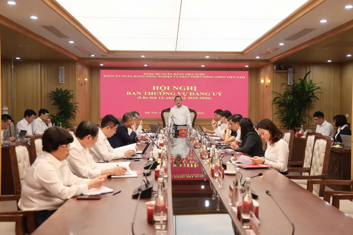 Toàn cảnh Hội nghị Ban Thường vụ Đảng ủy Agribank lần thứ 13, nhiệm kỳ 2025-2030