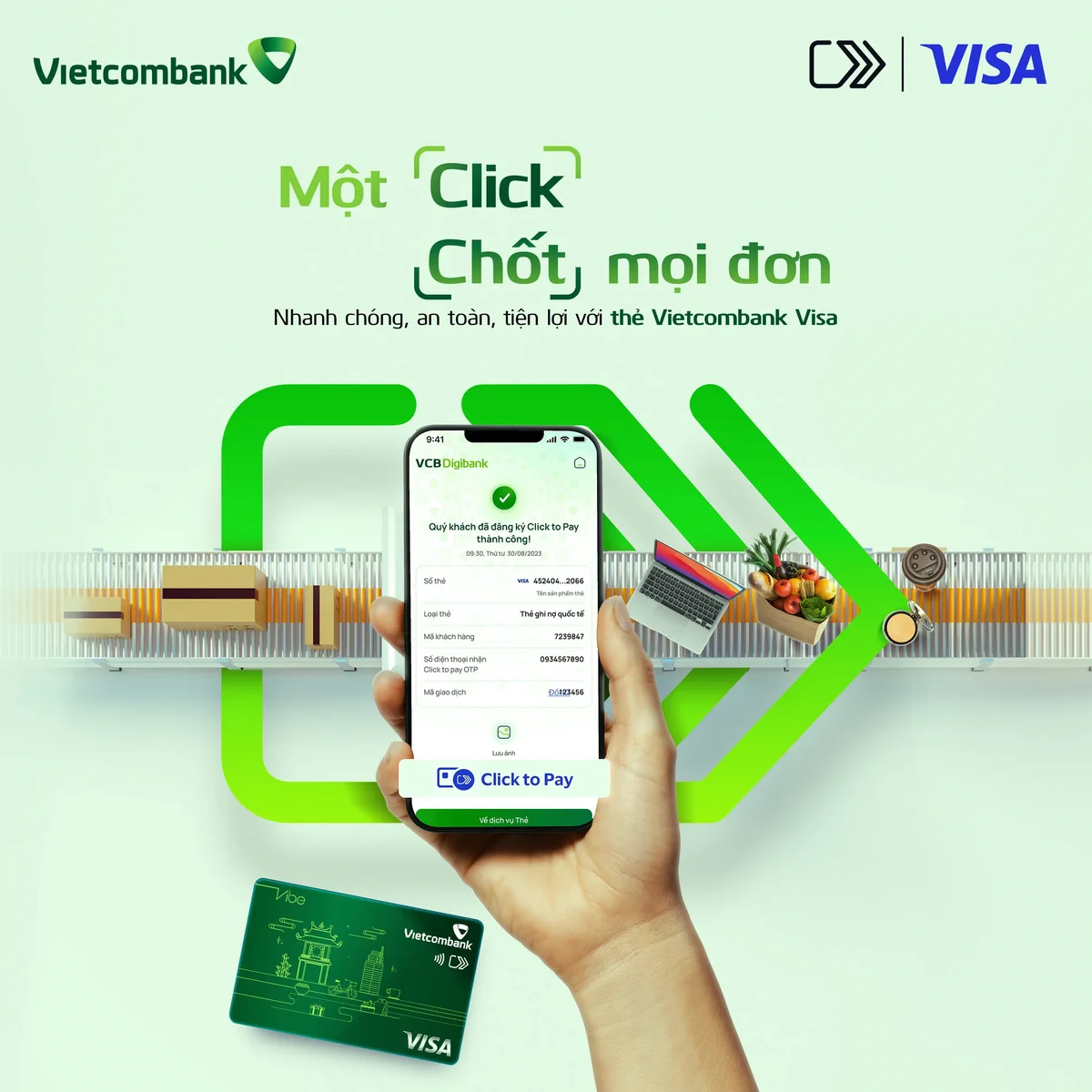 Vietcombank chính thức triển khai tính năng Click to Pay cho chủ thẻ Visa: Nâng tầm trải nghiệm thanh toán trực tuyến an toàn và tiện lợi