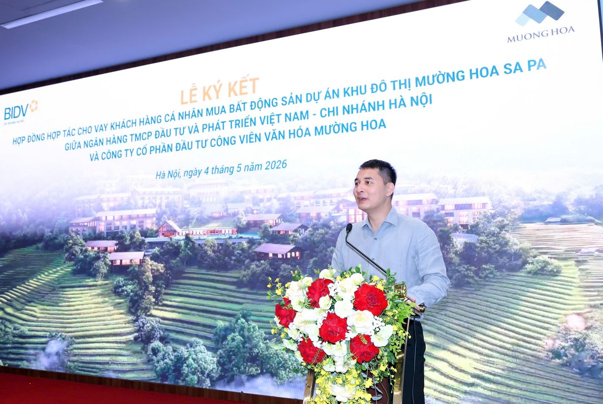 Ông Nguyễn Minh Nhật – Phó Chủ tịch Hội đồng Quản trị, Tổng Giám đốc Tập đoàn Alphanam, Tổng Giám đốc công ty CP Đầu tư Công viên Văn hóa Mường Hoa đánh giá cao sự hợp tác, nỗ lực của đội ngũ cán bộ BIDV Hà Nội trong suốt thời gian qua