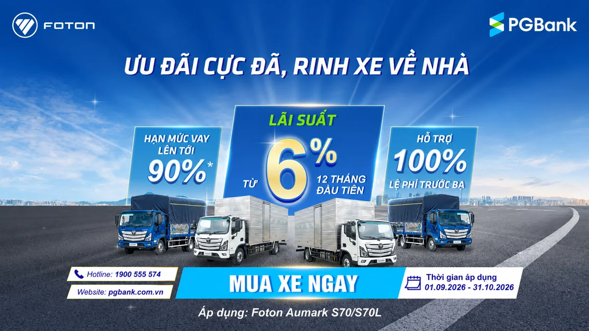 PGBank triển khai chương trình ưu đãi dành cho khách hàng mua xe tải Foton
