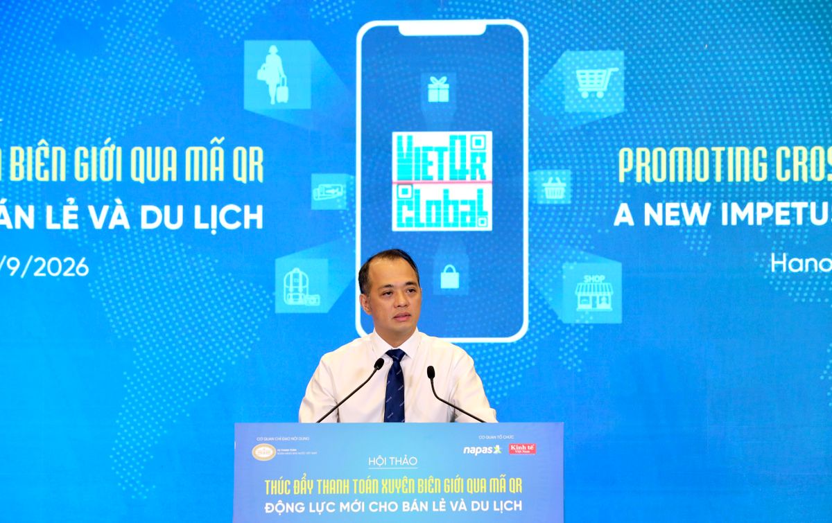 Ông Nguyễn Đăng Hùng - Phó Tổng Giám đốc NAPAS phát biểu tại Hội thảo